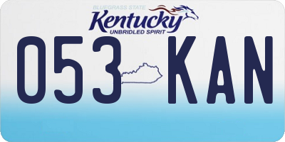 KY license plate 053KAN