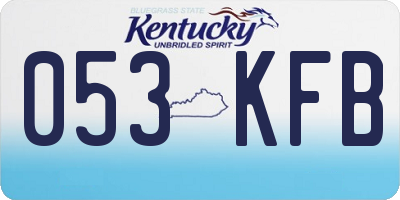 KY license plate 053KFB