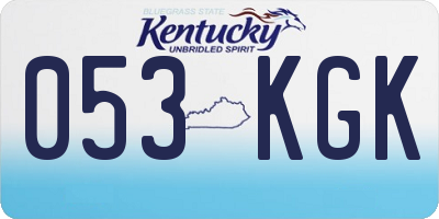 KY license plate 053KGK