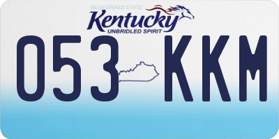 KY license plate 053KKM