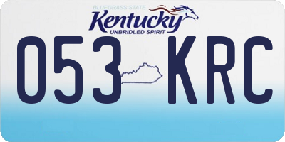 KY license plate 053KRC