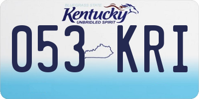 KY license plate 053KRI