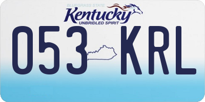 KY license plate 053KRL