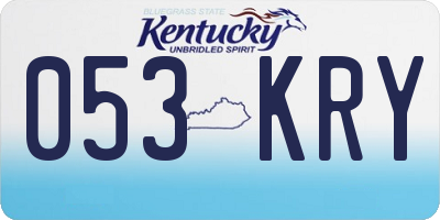 KY license plate 053KRY