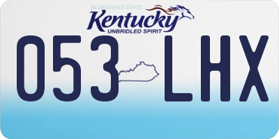 KY license plate 053LHX