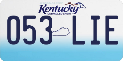 KY license plate 053LIE