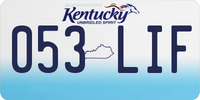 KY license plate 053LIF