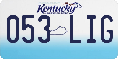 KY license plate 053LIG