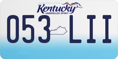 KY license plate 053LII