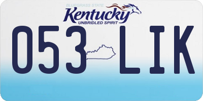 KY license plate 053LIK