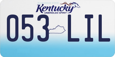 KY license plate 053LIL