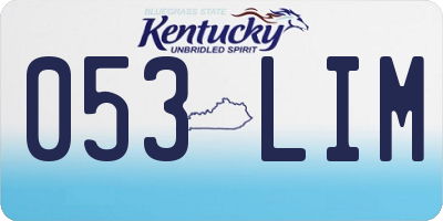 KY license plate 053LIM