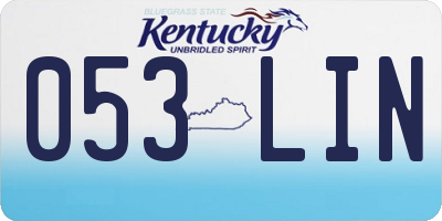 KY license plate 053LIN