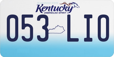 KY license plate 053LIO