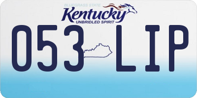 KY license plate 053LIP