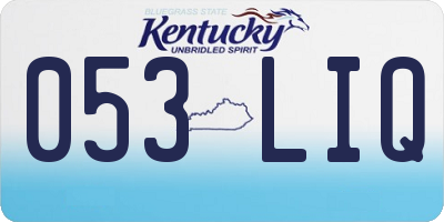 KY license plate 053LIQ