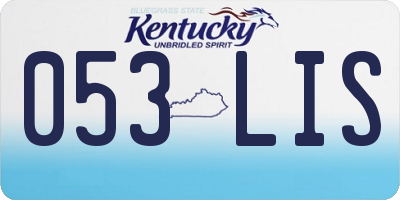 KY license plate 053LIS