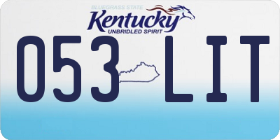 KY license plate 053LIT