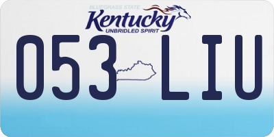 KY license plate 053LIU