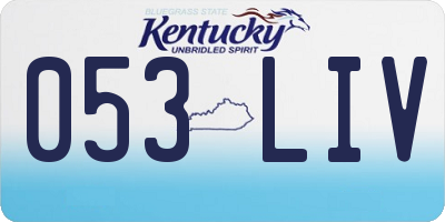 KY license plate 053LIV