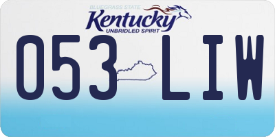 KY license plate 053LIW