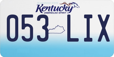 KY license plate 053LIX
