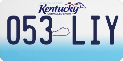 KY license plate 053LIY