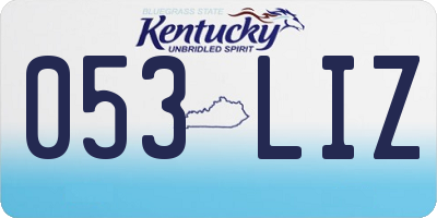 KY license plate 053LIZ