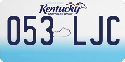 KY license plate 053LJC