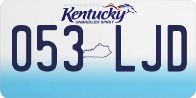 KY license plate 053LJD