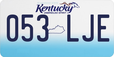 KY license plate 053LJE
