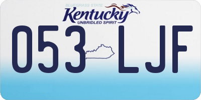 KY license plate 053LJF
