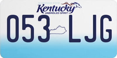 KY license plate 053LJG