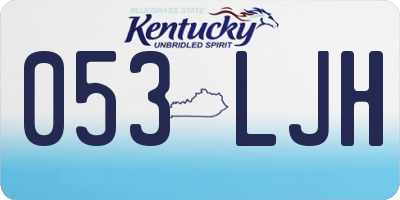 KY license plate 053LJH