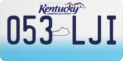 KY license plate 053LJI