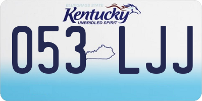 KY license plate 053LJJ