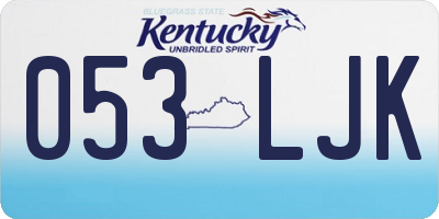 KY license plate 053LJK
