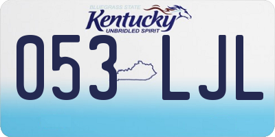 KY license plate 053LJL