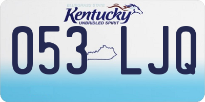 KY license plate 053LJQ