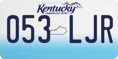 KY license plate 053LJR