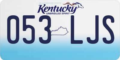 KY license plate 053LJS