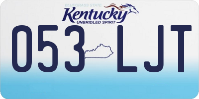 KY license plate 053LJT