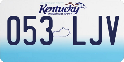KY license plate 053LJV