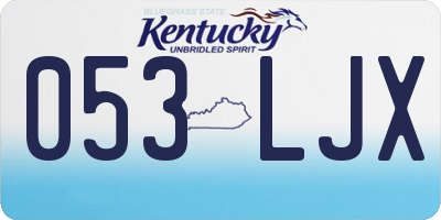 KY license plate 053LJX