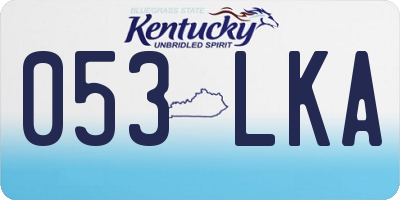 KY license plate 053LKA