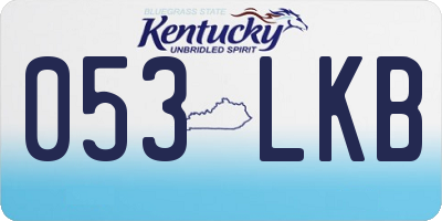 KY license plate 053LKB