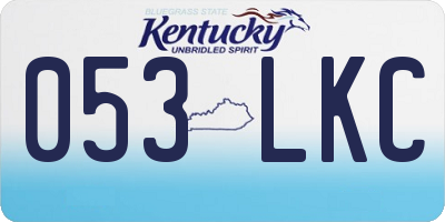 KY license plate 053LKC