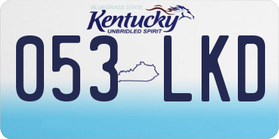 KY license plate 053LKD