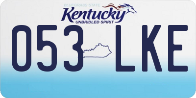 KY license plate 053LKE