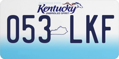 KY license plate 053LKF